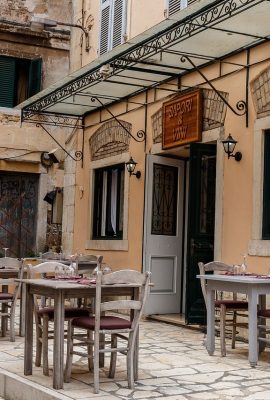 Traditional tavernas in the Old Corfu town